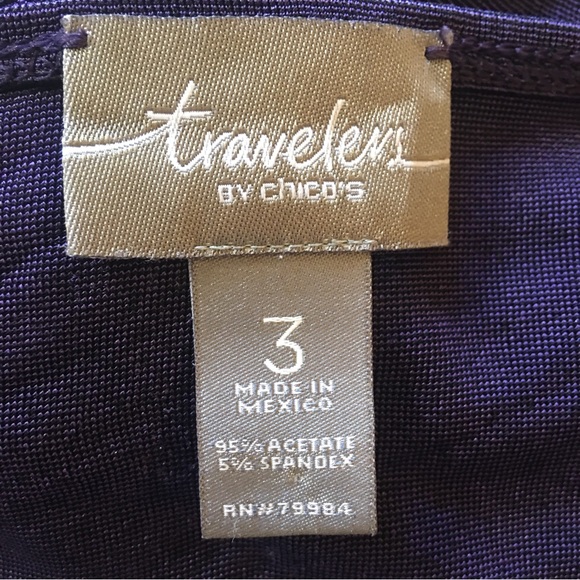 Chico’s Travellers purple asymmetrical long sleeve tee never wrinkle Size XL - Picture 4 of 5